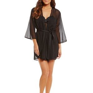 Kate spade black dotted bow robe